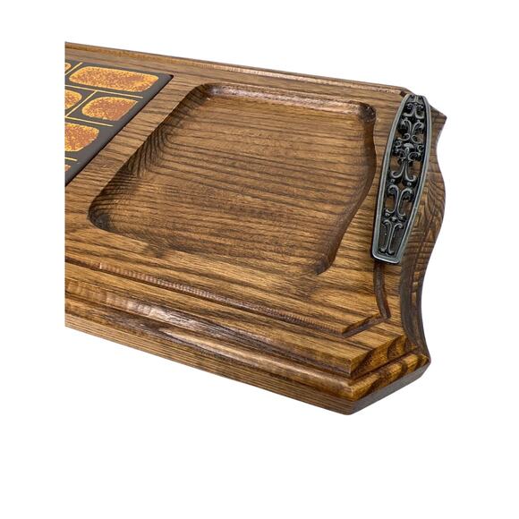 Vintage 70s Retro Tile Cheese Board Tray Serving MCM Mediterranean Modern - Picture 5 of 13